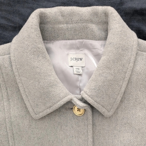 J.Crew Lady Day Coat Wool Blend NWOT Winter Peacoat Size 10 In Soft Grey - Picture 4 of 8